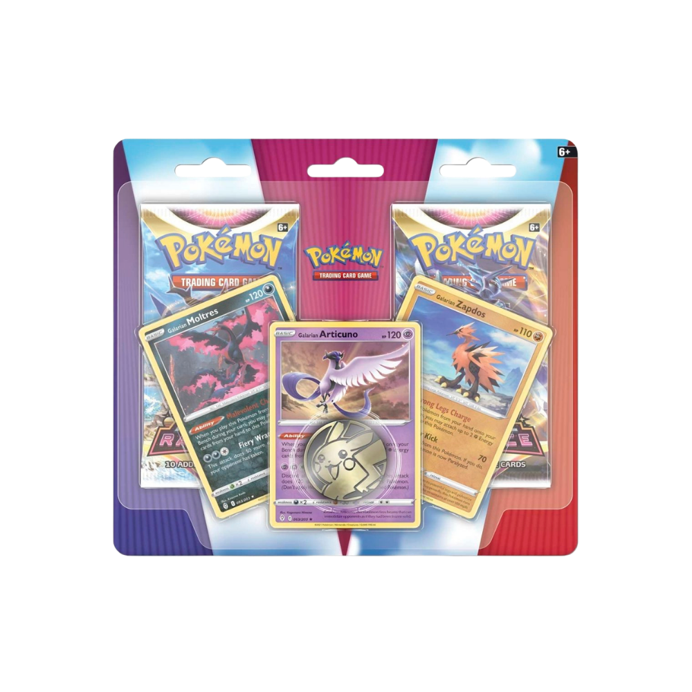 Sword & Shield — Galarian Articuno, Zapdos & Moltres — Promo Cards with 2 Booster Packs & Coin