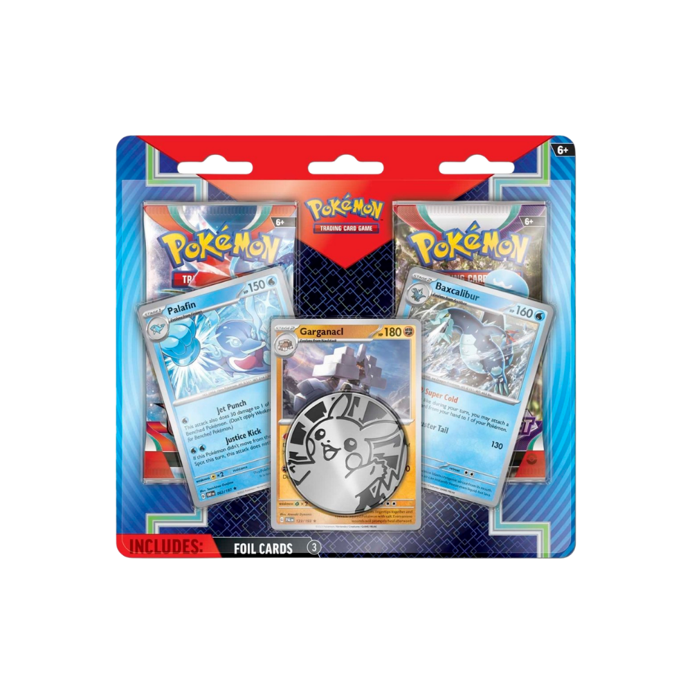Scarlet & Violet — Palafin, Baxcalibur & Garganacl — Promo Cards with 2 Booster Packs & Coin