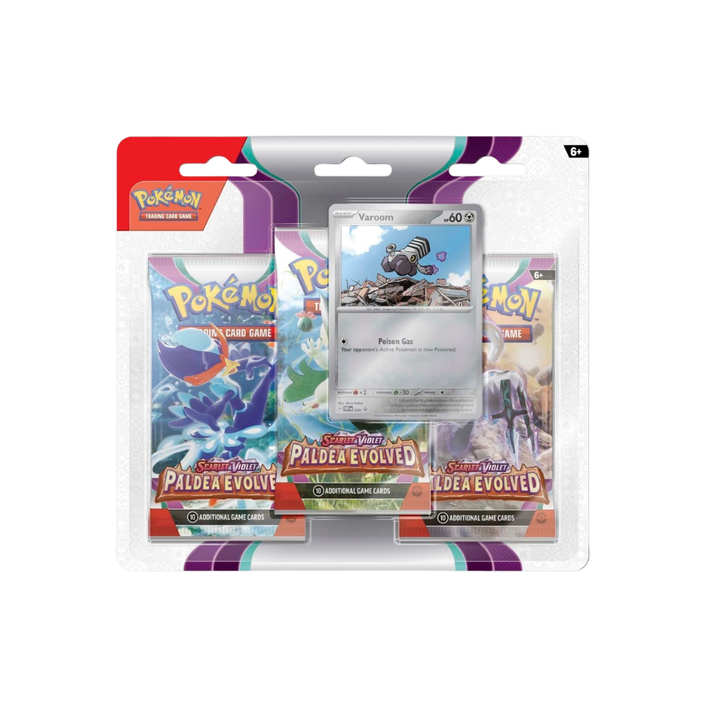 Scarlet & Violet: Paldea Evolved — 3-Pack & Varoom Promo Card