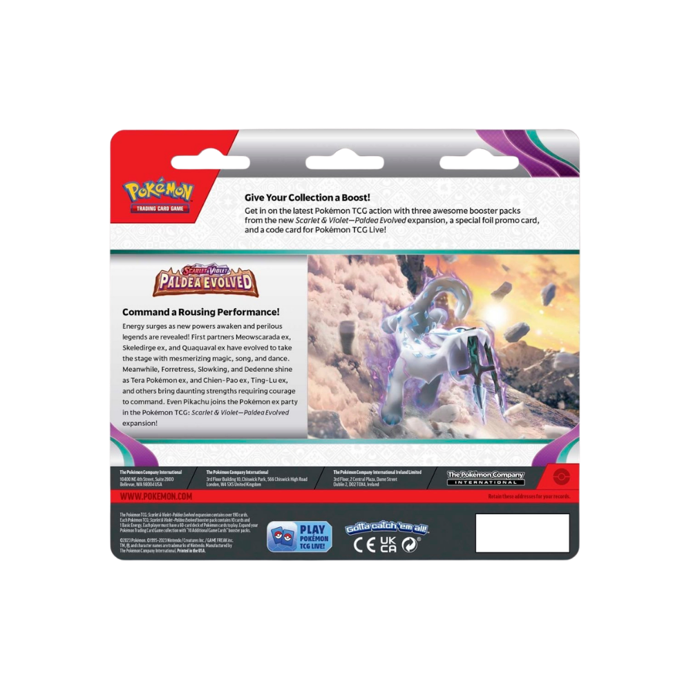 Scarlet & Violet: Paldea Evolved — 3-Pack & Varoom Promo Card